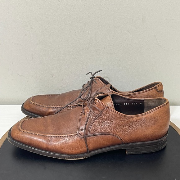Salvatore Ferragamo Studio Shoes Men 10.5 D Brown Leather Made in Italy - Picture 5 of 13